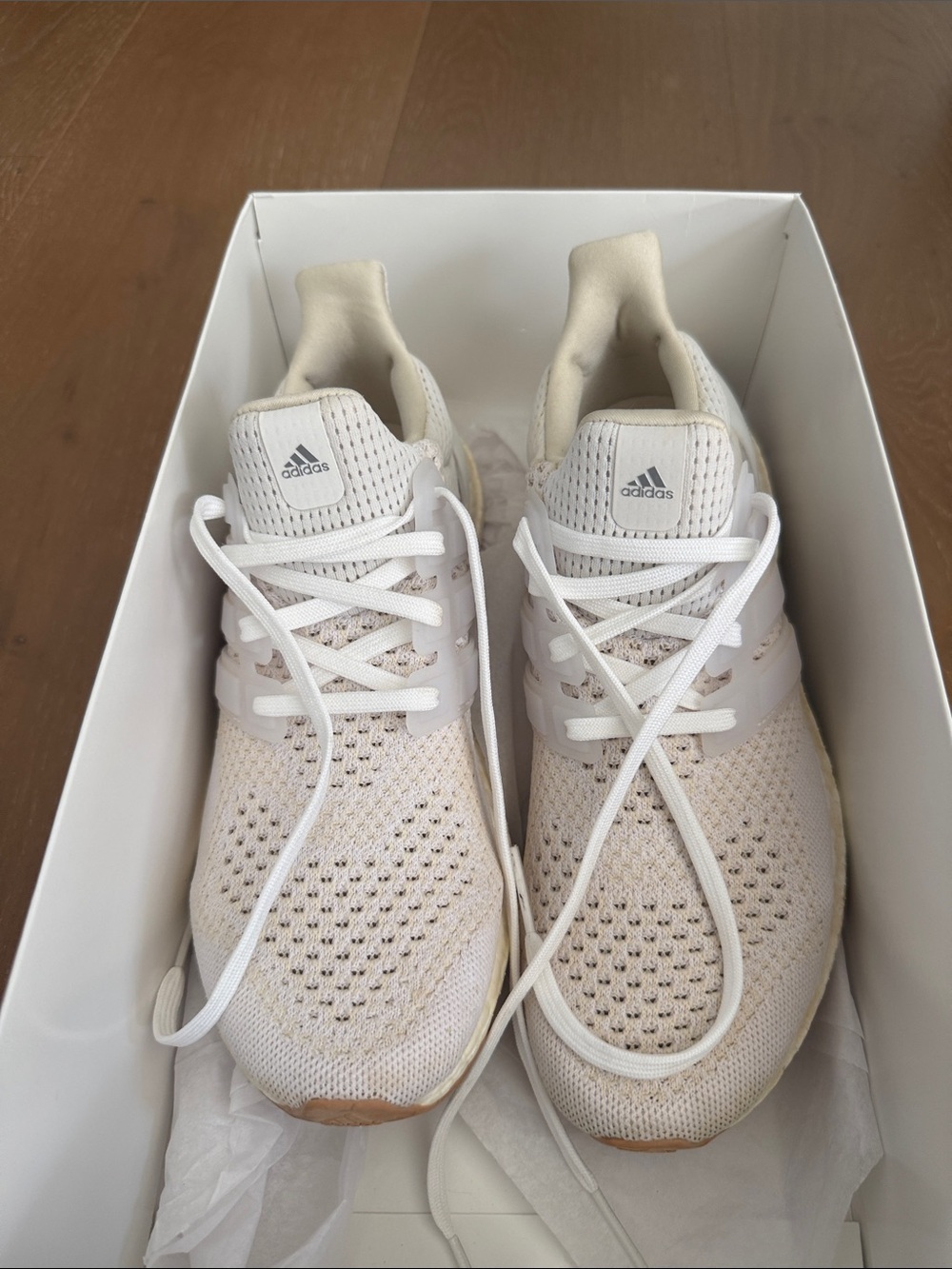 Adidas Off-White Knit Running Sneakers